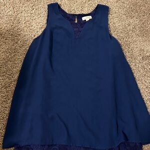 Charming Charlie Deep Blue Sleeveless Blouse